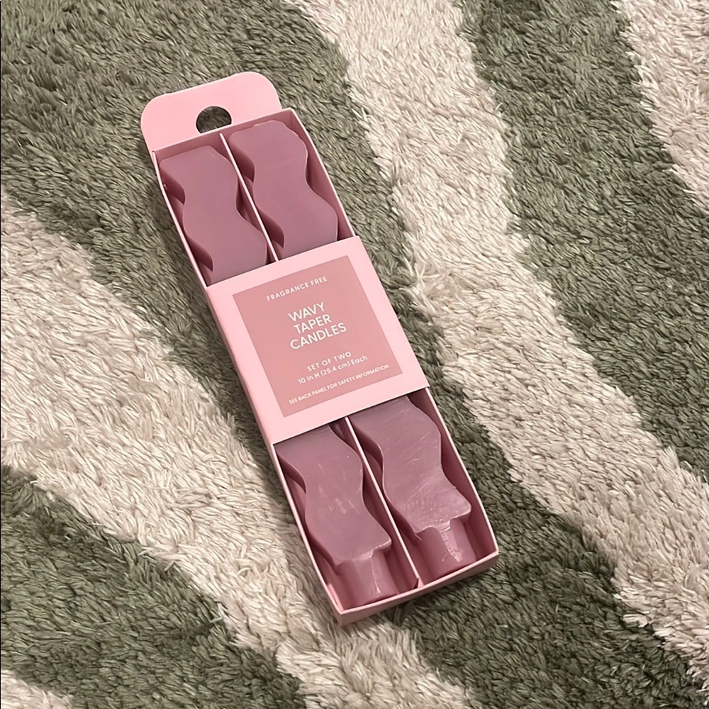 Purple Wavy Taper Candles
